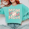 Women's Retro Baseball Mama Distressed Baseball Mom Life Comfort Colors Sweatshirt Butter