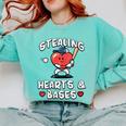Women's Valentines Day Baseball Stealing Hearts Bases Boys Kids Men Comfort Colors Sweatshirt Butter Women's Valentines Day Baseball Stealing Hearts Bases Boys Kids Men Comfort Colors Sweatshirt Butter