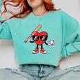 Women's Valentines Day Heart Baseball Player Sports Boys Kids Men Comfort Colors Sweatshirt Butter Women's Valentines Day Heart Baseball Player Sports Boys Kids Men Comfort Colors Sweatshirt Butter