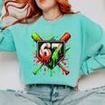 Xmas Baseball Six Seven 67 Meme Ice Cream Drip Men Women Comfort Colors Sweatshirt Butter Xmas Baseball Six Seven 67 Meme Ice Cream Drip Men Women Comfort Colors Sweatshirt Butter