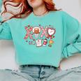 XOXO Physical Education Valentines Day Baseball Football Men Comfort Colors Sweatshirt Butter