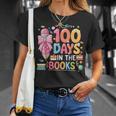 100th Day Of School Teacher Floral 100 Days In The Books T-Shirt Gifts for Her