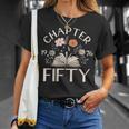 1976 Chapter Fifty 50th Birthday Decorations Wildflower Book T-Shirt Gifts for Her
