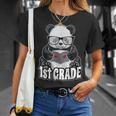 1st Grade Back To School Panda Book Reader Teacher Heart T-Shirt Gifts for Her