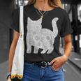 Adult Coloring Book CAT Mandala Flowers T-Shirt T-Shirt Gifts for Her