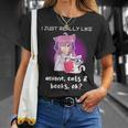 Anime Shirt Cat Lover Book Lover Reading Anime Lover T-Shirt Gifts for Her