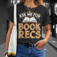 Ask Me For Book Recs School Librarian Bookaholic Librarian T-Shirt Gifts for Her