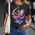 Beautiful Book Fairy Reading Crescent Moon Gothic Bookish T-Shirt Gifts for Her