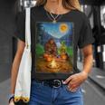 Bigfoot And Alien Reading Books Campfire Halloween T-Shirt Gifts for Her Bigfoot And Alien Reading Books Campfire Halloween T-Shirt Gifts for Her