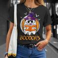 Boo Boooks Ghost Book Reading Halloween 2025 Teacher T-Shirt Gifts for Her