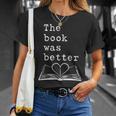The Book Was Better Typewriter Style Book Lover T-Shirt T-Shirt Gifts for Her The Book Was Better Typewriter Style Book Lover T-Shirt T-Shirt Gifts for Her