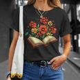 Book With Blooming Flowers Reading Nature Garden T-Shirt Gifts for Her Book With Blooming Flowers Reading Nature Garden T-Shirt Gifts for Her