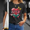 Book Coffee Valentines Cute Heart Lover Women Girl T-Shirt Gifts for Her
