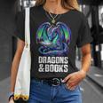 Book Dragons And Books Reading Lover T-Shirt Gifts for Her