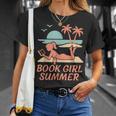 Book Girl Summer Book Reading Retro Sunset T-Shirt Gifts for Her