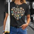 Book Lover Heart Shape Valentines Day Librarian Squad Gift T-Shirt Gifts for Her