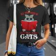 Book Lover Nerd Reading Teacher Bookworm Ladies Cat T-Shirt Gifts for Her