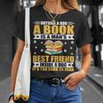 Book Lover Outside a Dog a Book Is a Man's Best Friend T-Shirt Gifts for Her Book Lover Outside a Dog a Book Is a Man's Best Friend T-Shirt Gifts for Her