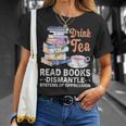 Book Lover Quote Drink Tea Read Books Cool Book Lover T-Shirt Gifts for Her