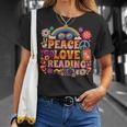 Book Peace Bookworm Hippie Rainbow Peace Sign T-Shirt Gifts for Her