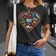 Book Reading Bookworm Reader Literature Heart T-Shirt Gifts for Her