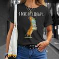 Book Reading Giraffe I Love My Library T-Shirt Gifts for Her