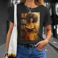 Bookish Melanin Afro Girl Reading Book Bookstore Woman T-Shirt Gifts for Her