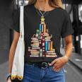 Booklovers Christmas Book Tree T-Shirt Gifts for Her