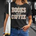 Books & Coffee Floral T-Shirt Gifts for Her