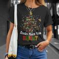 Books Make You Bright Books Christmas Tree Merry Xmas T-Shirt Gifts for Her