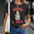 Books And Cats Book Lovers Cat Lovers Teacher Writer T-Shirt Gifts for Her
