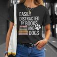 Books And Dogs Easily Distracted For Dog Mom Dog Dad Reader T-Shirt Gifts for Her