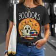 Books Ghost Boooks Halloween Reading Librarian Teacher Book T-Shirt Gifts for Her