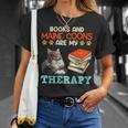 BOOKS AND MAINE COONS ARE MY THERAPY Main Coon T-Shirt Gifts for Her BOOKS AND MAINE COONS ARE MY THERAPY Main Coon T-Shirt Gifts for Her