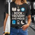 Booktrovert Introvert Reader Library Card Coffee Books T-Shirt Gifts for Her