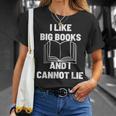 Bookworm Pun I Like Big Books And I Cannot Lie Reading T-Shirt Gifts for Her