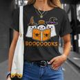 Booooks Ghost Boo Read Books Library Teacher Halloween Cute T-Shirt Gifts for Her
