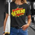 Boy Seven Superhero Comic Book Hero 7th Birthday Boy 7 Years T-Shirt Gifts for Her Boy Seven Superhero Comic Book Hero 7th Birthday Boy 7 Years T-Shirt Gifts for Her