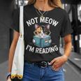 Calico Cat Graphic Not Meow Im Reading Book Lover T-Shirt Gifts for Her