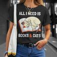 Cat Lovers All I Need Is Books & Cats Book Men Women Kids T-Shirt Gifts for Her