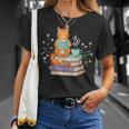 Cat Reading Book Lover Coffee Books Teacher Librarian Cat T-Shirt Gifts for Her