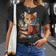 Cat Reading A Book Men Women Kids T-Shirt Gifts for Her