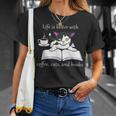 Cat Reads a Book Reading Coffee T-Shirt Gifts for Her