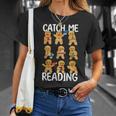 Catch Me Reading Christmas Gingerbread Man Teacher Book T-Shirt Gifts for Her