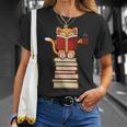 Cats And Reading Books Literature T-Shirt Gifts for Her