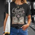 Chapter Forty Book Reading 40th Birthday Flower T-Shirt Gifts for Her