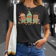 Christmas Library Gingerbread Man Books Lover Bookworm T-Shirt Gifts for Her