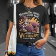 Coffee Book Witchcraft Witch Witches Bookish Reader Reading T-Shirt Gifts for Her