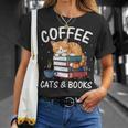 Coffee Cats And Books Cute Kitten Reading T-Shirt Gifts for Her