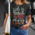 Coffee Cats And Books Cute Kitty Reading T-Shirt Gifts for Her